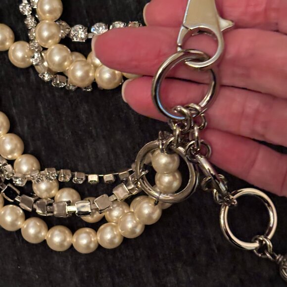 Faux Pearl and Rhinestone Adjustable Belt - Picture 6 of 13